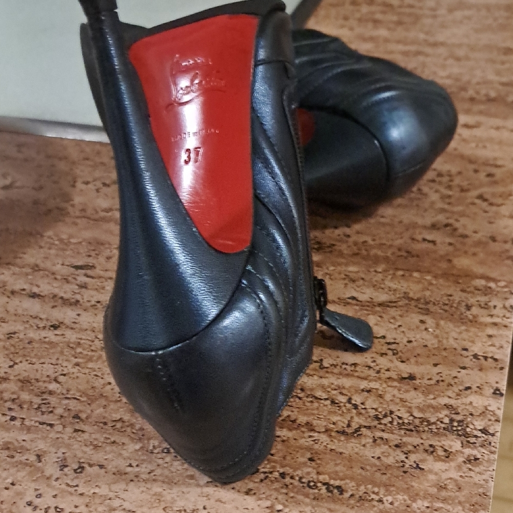 Teal Christian Louboutin  Leather Ankle Boots - Picture 5 of 15